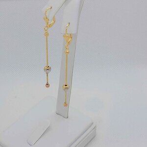 Brand New Brazilian 18k Gold Filled Beaded Dangle Earrings